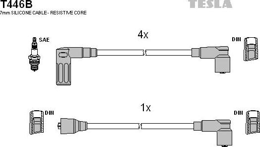 TESLA T446B - Ignition Cable Kit autospares.lv