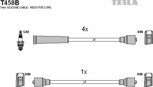 TESLA T458B - Ignition Cable Kit autospares.lv