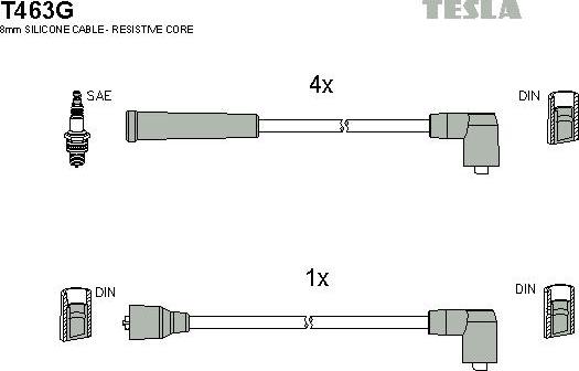 TESLA T463G - Ignition Cable Kit autospares.lv