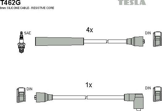 TESLA T462G - Ignition Cable Kit autospares.lv