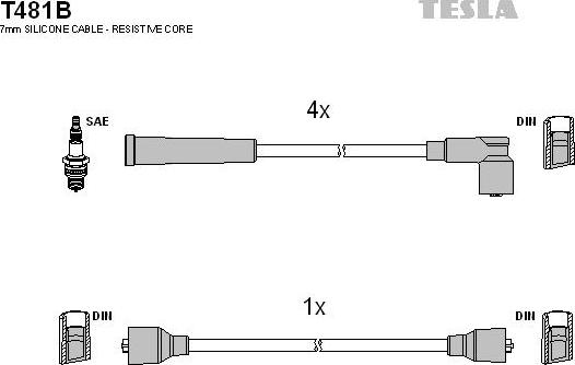 TESLA T481B - Ignition Cable Kit autospares.lv