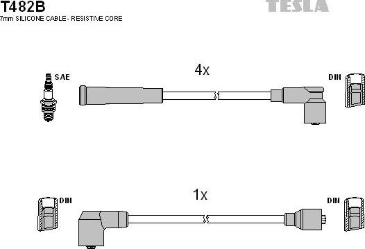 TESLA T482B - Ignition Cable Kit autospares.lv