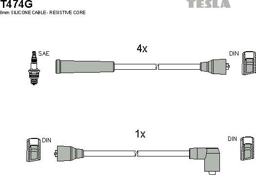 TESLA T474G - Ignition Cable Kit autospares.lv
