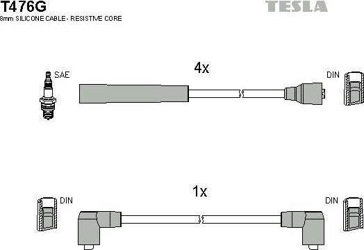 TESLA T476G - Ignition Cable Kit autospares.lv