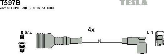 TESLA T597B - Ignition Cable Kit autospares.lv