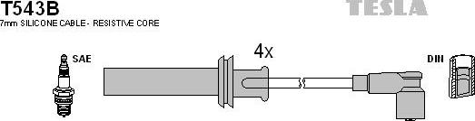 TESLA T543B - Ignition Cable Kit autospares.lv