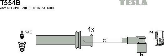 TESLA T554B - Ignition Cable Kit autospares.lv