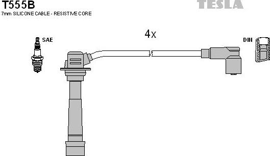 TESLA T555B - Ignition Cable Kit autospares.lv