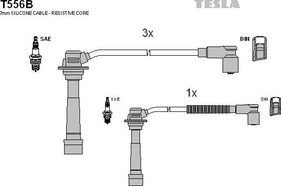 TESLA T556B - Ignition Cable Kit autospares.lv