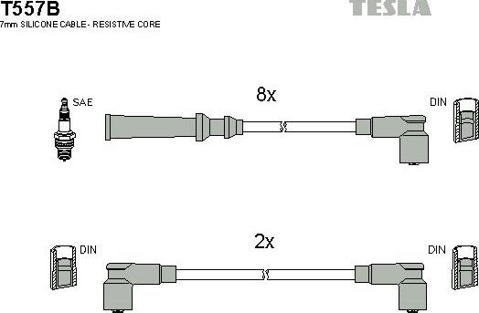 TESLA T557B - Ignition Cable Kit autospares.lv