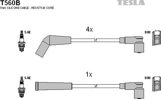 TESLA T560B - Ignition Cable Kit autospares.lv