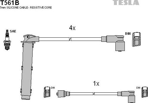 TESLA T561B - Ignition Cable Kit autospares.lv