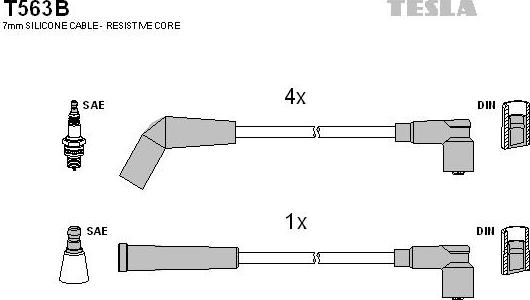 TESLA T563B - Ignition Cable Kit autospares.lv