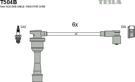 TESLA T504B - Ignition Cable Kit autospares.lv