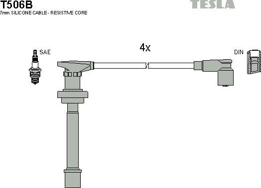 TESLA T506B - Ignition Cable Kit autospares.lv