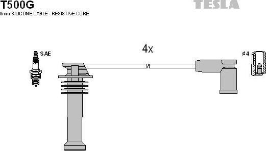 TESLA T500G - Ignition Cable Kit autospares.lv