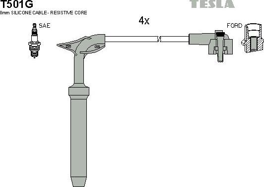 TESLA T501G - Ignition Cable Kit autospares.lv