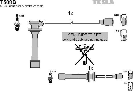 TESLA T508B - Ignition Cable Kit autospares.lv