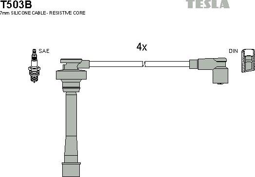 TESLA T503B - Ignition Cable Kit autospares.lv