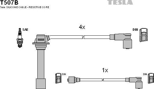 TESLA T507B - Ignition Cable Kit autospares.lv