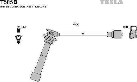 TESLA T585B - Ignition Cable Kit autospares.lv