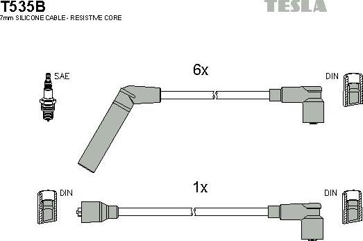 TESLA T535B - Ignition Cable Kit autospares.lv