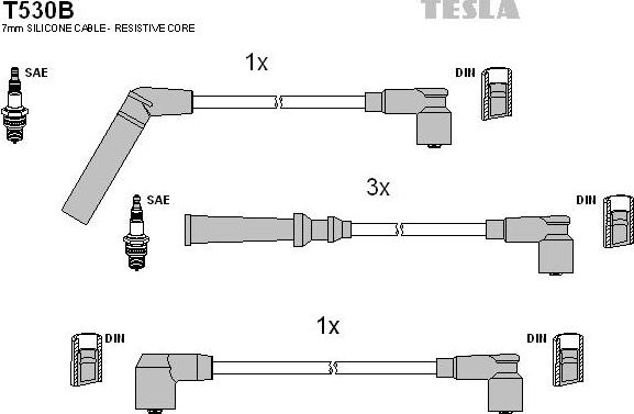 TESLA T530B - Ignition Cable Kit autospares.lv