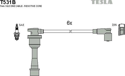 TESLA T531B - Ignition Cable Kit autospares.lv