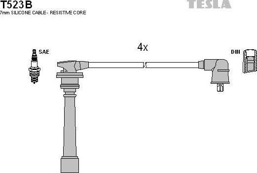 TESLA T523B - Ignition Cable Kit autospares.lv