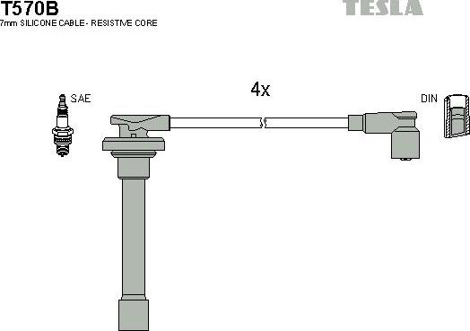 TESLA T570B - Ignition Cable Kit autospares.lv