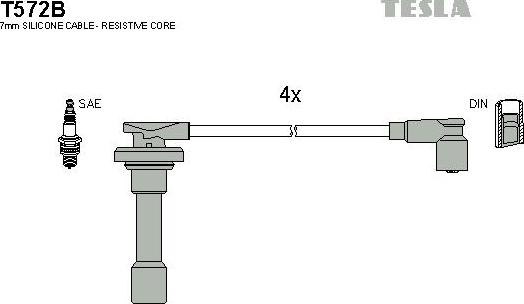 TESLA T572B - Ignition Cable Kit autospares.lv