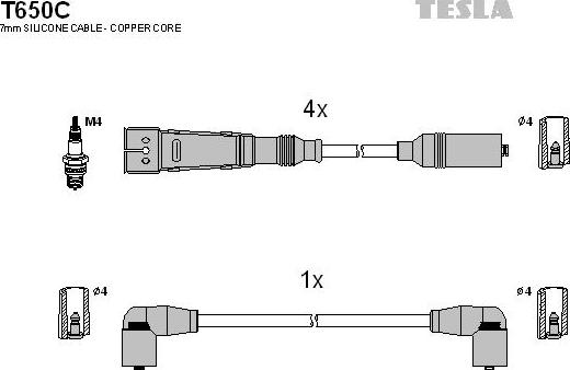 TESLA T650C - Ignition Cable Kit autospares.lv