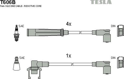 TESLA T606B - Ignition Cable Kit autospares.lv