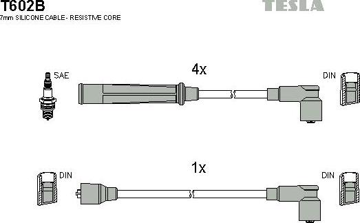 TESLA T602B - Ignition Cable Kit autospares.lv