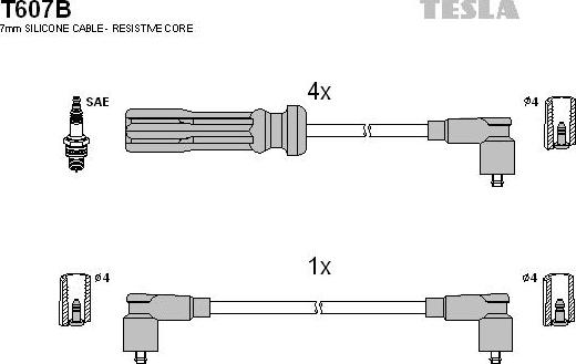 TESLA T607B - Ignition Cable Kit autospares.lv