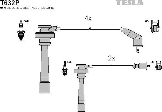 TESLA T632P - Ignition Cable Kit autospares.lv
