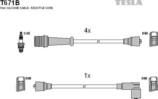 TESLA T671B - Ignition Cable Kit autospares.lv