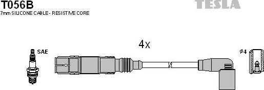 TESLA T056B - Ignition Cable Kit autospares.lv