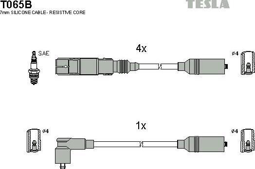 TESLA T065B - Ignition Cable Kit autospares.lv