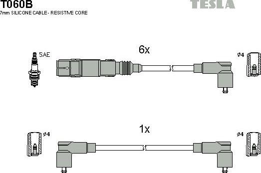 TESLA T060B - Ignition Cable Kit autospares.lv