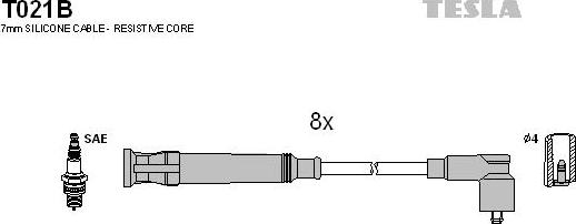 TESLA T021B - Ignition Cable Kit autospares.lv