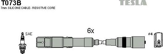 TESLA T073B - Ignition Cable Kit autospares.lv