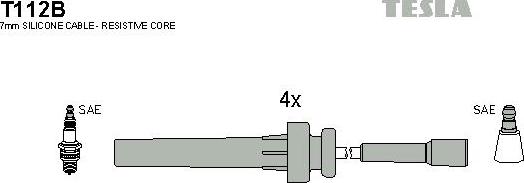 TESLA T112B - Ignition Cable Kit autospares.lv