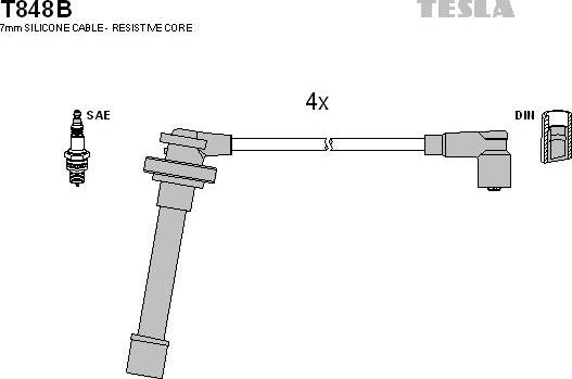 TESLA T848B - Ignition Cable Kit autospares.lv