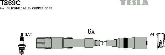 TESLA T869C - Ignition Cable Kit autospares.lv