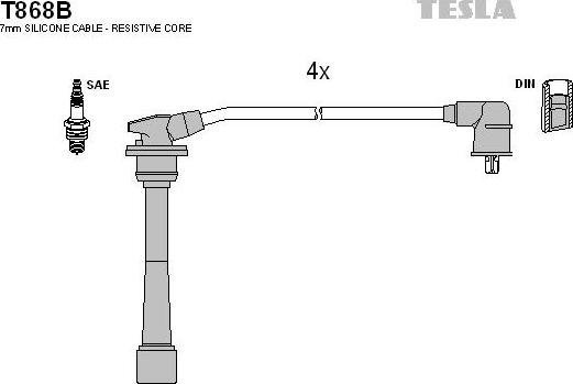 TESLA T868B - Ignition Cable Kit autospares.lv