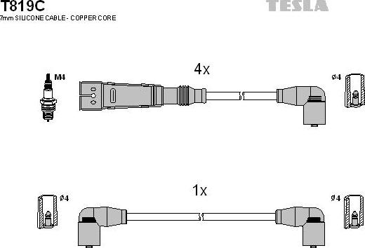 TESLA T819C - Ignition Cable Kit autospares.lv