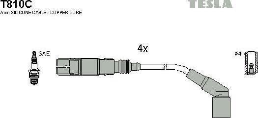 TESLA T810C - Ignition Cable Kit autospares.lv