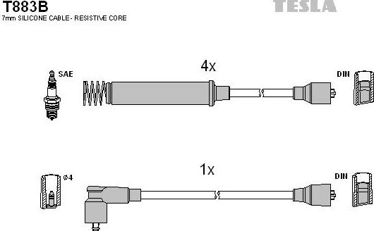 TESLA T883B - Ignition Cable Kit autospares.lv