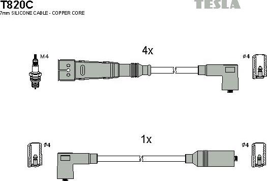 TESLA T820C - Ignition Cable Kit autospares.lv